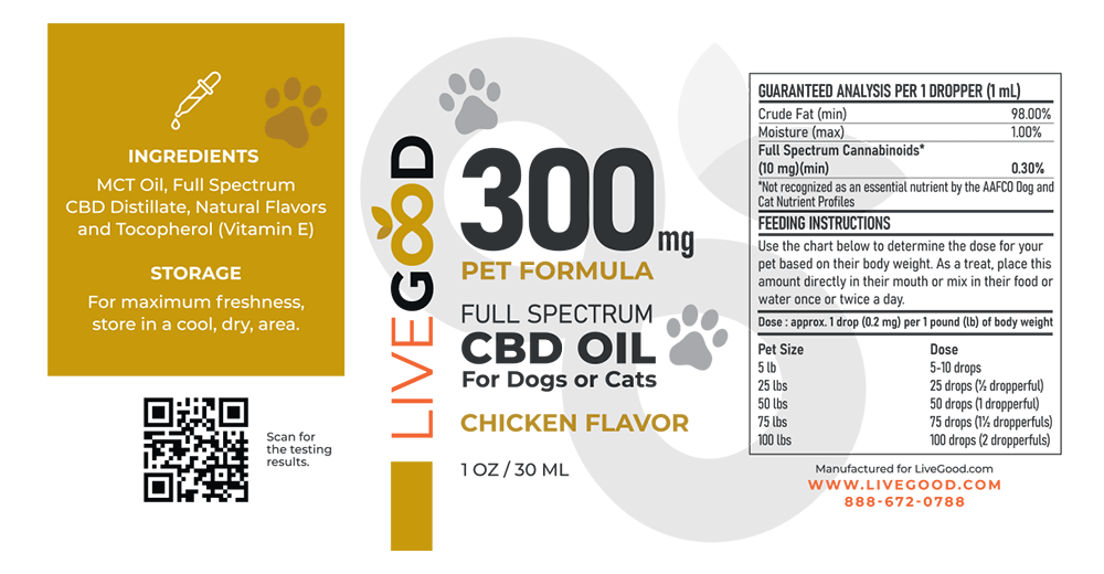 pet full spectrum 300 chicken label