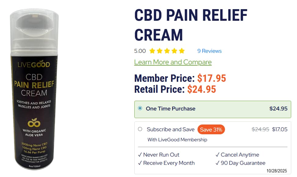livegood cbd cream